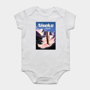 Niseko Hokkaido vintage style ski poster Baby Bodysuit